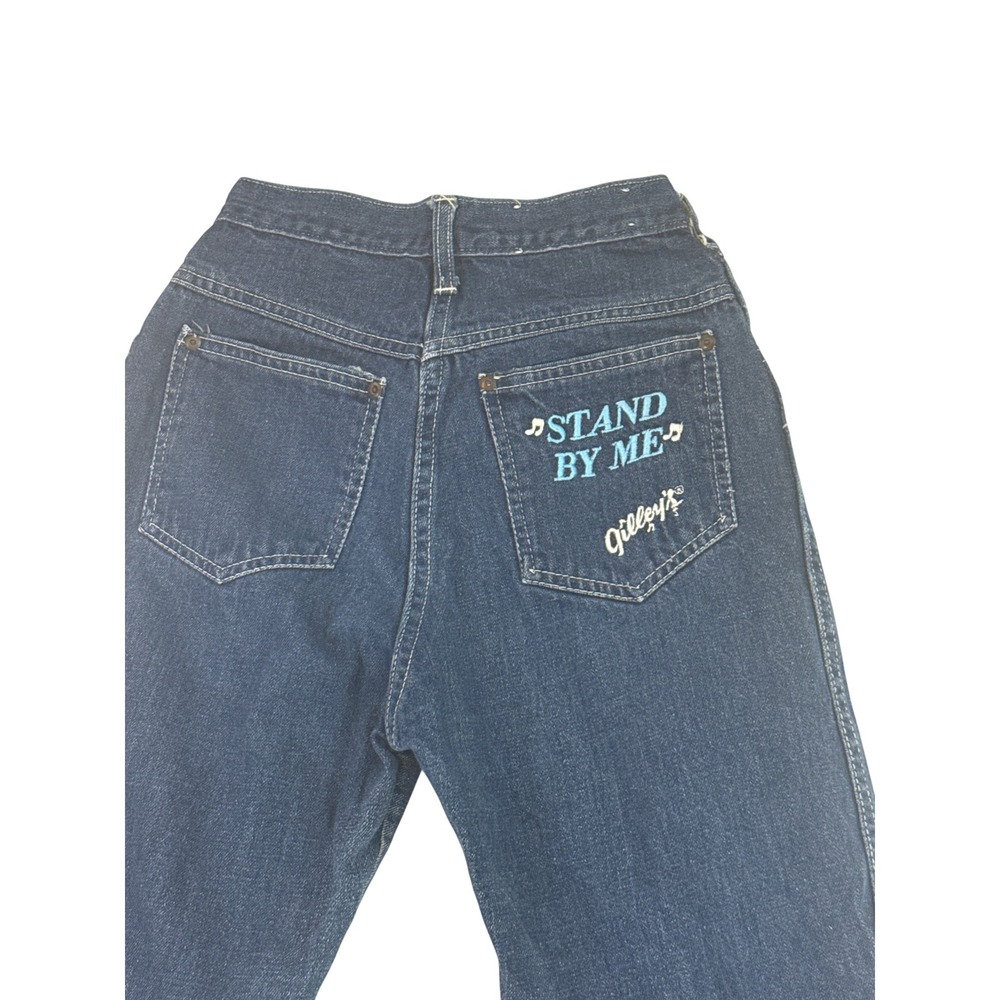 Vintage Gilley's Embroidered Stand By Me Jeans High Waist Blue Denim‎ 24 Waist